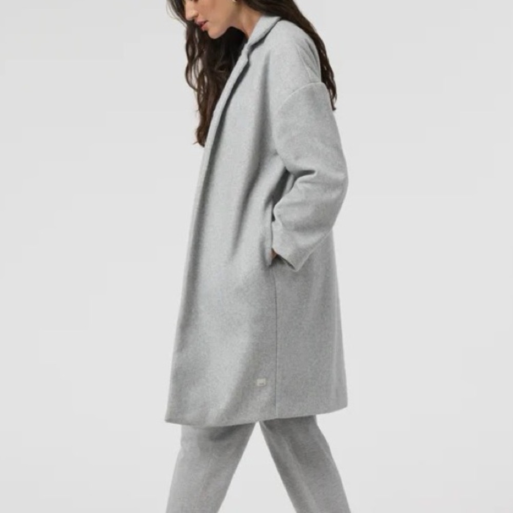 Vuori Soho Melton Trench Women’s Wool-Like Jacket Grey Small
